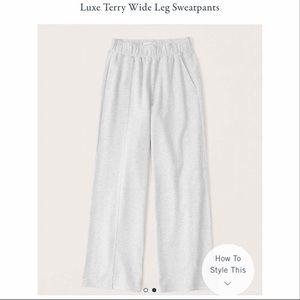 A&F Abercrombie & Fitch Luxe Terry Wide Leg Sweatpants